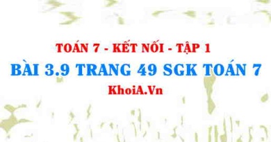 Bài 3.9 trang 49 SGK Toán 7 tập 1 Kết nối tri thức